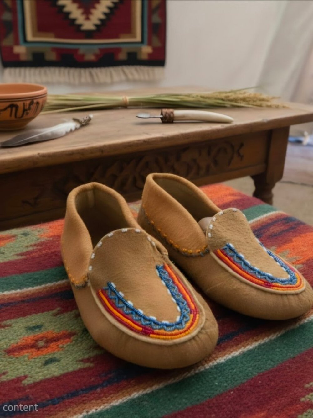Vintage 1970's Native American Beaded Moccasins #1